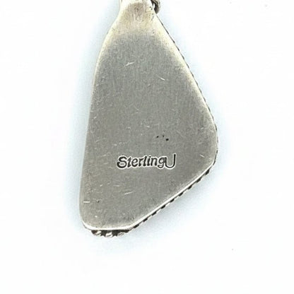 White Buffalo Large Triangle Dangles, Judith Dixon (Navajo) - Turquoise Mustang