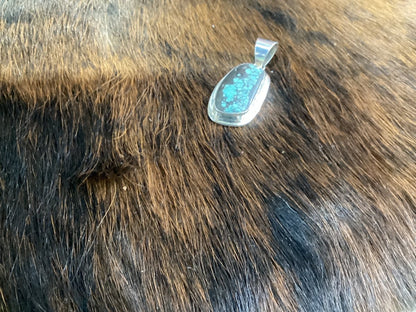 Polychrome Cloud Mountain Turquoise Freeform Pendant by Darryl Becenti - Turquoise Mustang