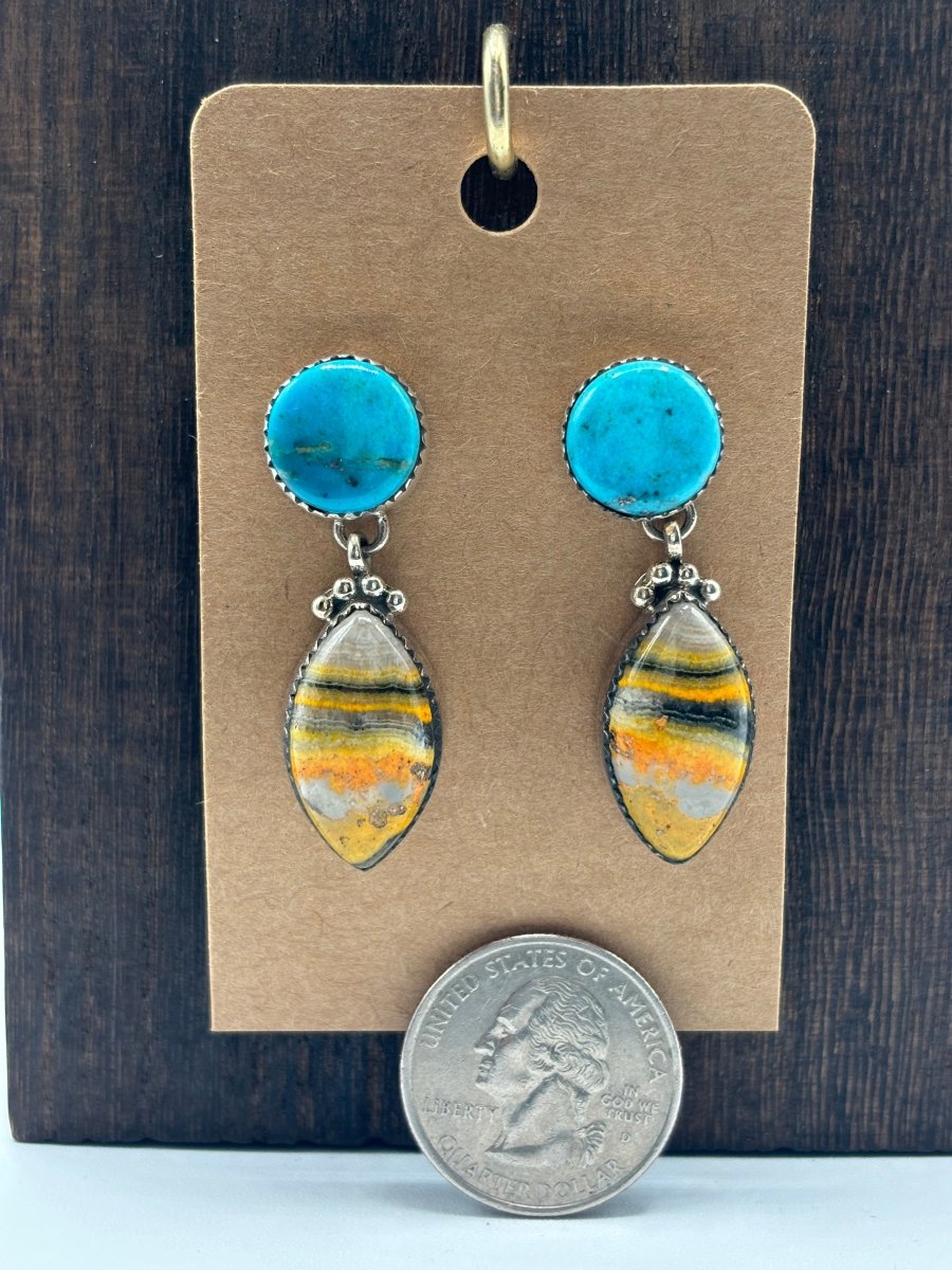 The Snowdrop Marquis Earrings by Turquoise Mustang — Multiple Stones - Turquoise Mustang