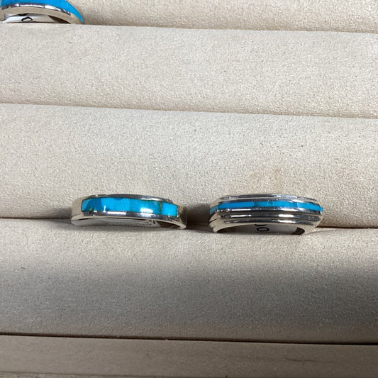 Ring, inlay stacker, turquoise, 1548GL, GL Studios - Turquoise Mustang