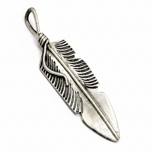 The Yarrow Feather Pendant - Turquoise Mustang
