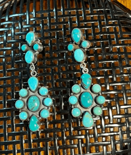 The Sweet Pea Cluster Drop Earring - Turquoise Mustang