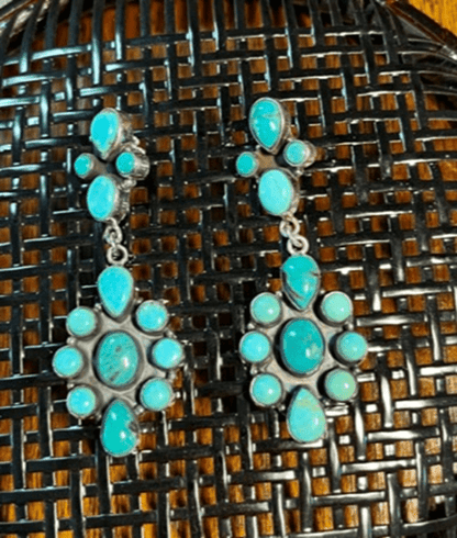 The Sweet Pea Cluster Drop Earring - Turquoise Mustang