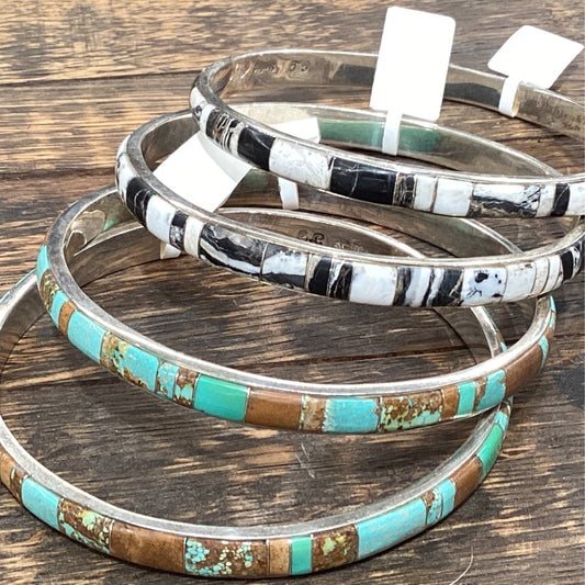 Bangle, White Buffalo or Number 8 Turquoise, L&W - Turquoise Mustang