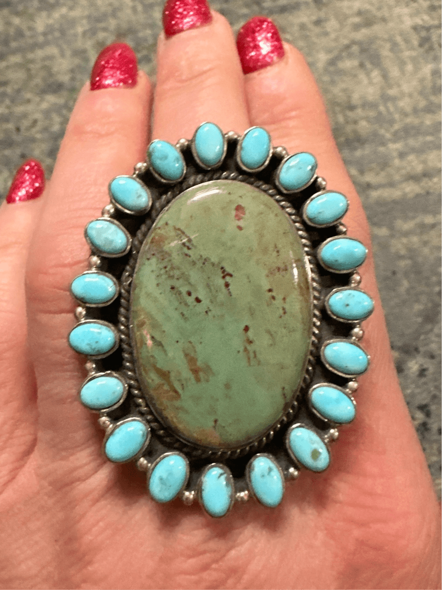 The Buttercup Oval Cluster Ring by Turquoise Mustang — Multiple Stones - Turquoise Mustang