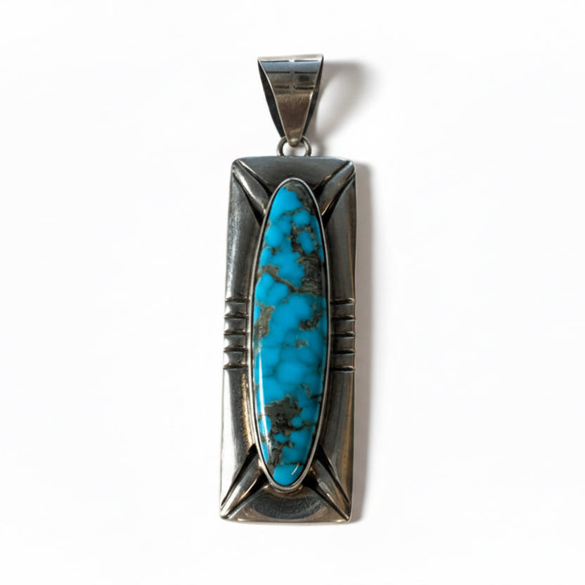 The Medium Reno Pendant - Turquoise Mustang