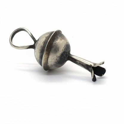 Petite Squash Blossom, all silver, saucer globe, thin bale, Monica Smith - Turquoise Mustang