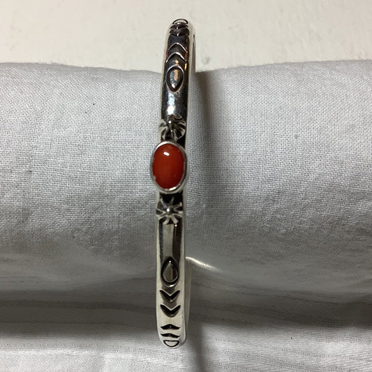 Bracelet, Petite, Sm oval Coral, Fred Guerro Jr. - Turquoise Mustang