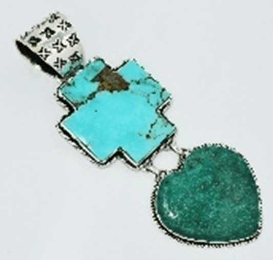 The Bleeding Heart Pendant - Turquoise Mustang