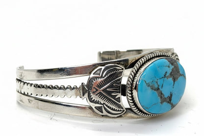 The Veronica Cuff Bracelet in Premium Blue Kingman — by TM - Turquoise Mustang