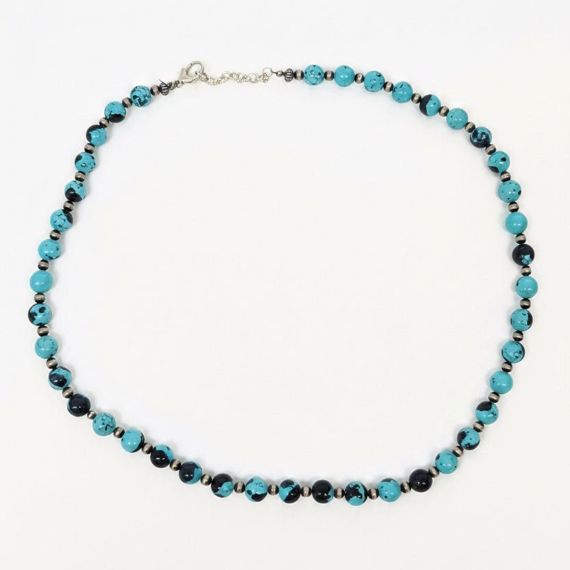 19” Ceremonial Kingman Turquoise Necklace - Turquoise Mustang
