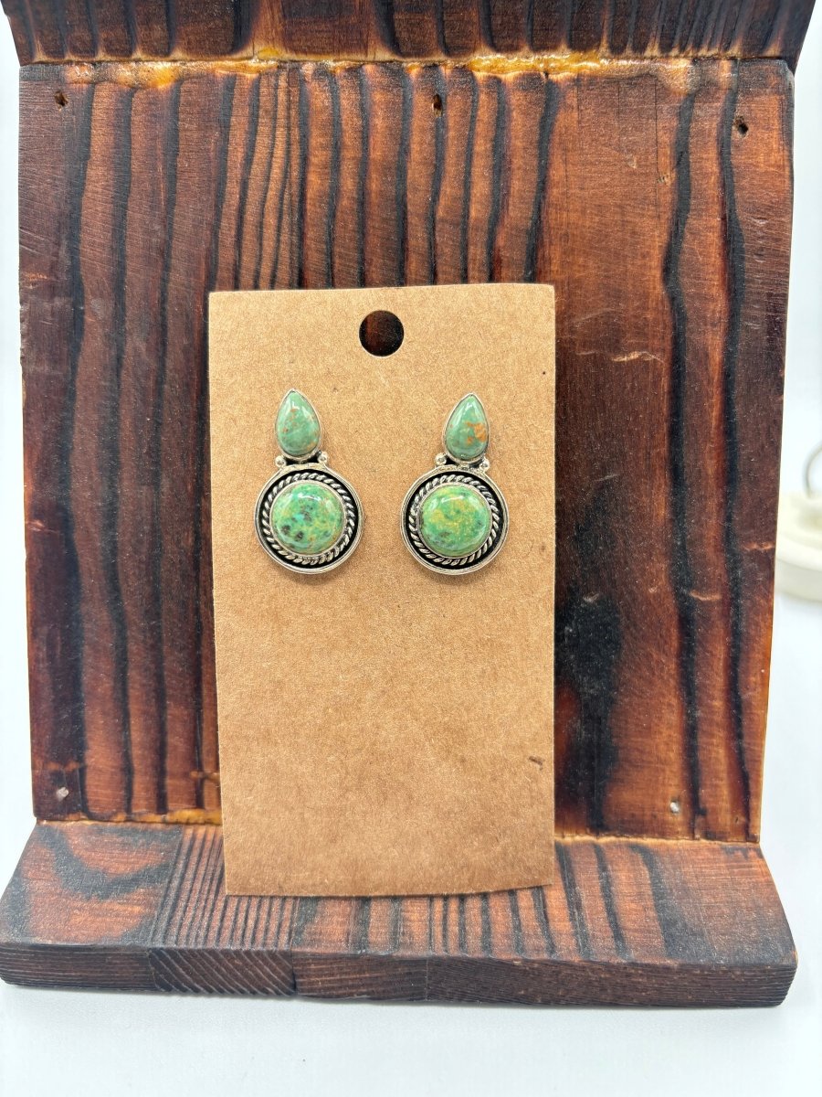 The Rain Lily Teardrop Post Earrings - Turquoise Mustang