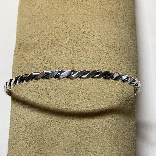 Bangle, twisted, 2 wire Flat twist, Elaine Tahe (1) - Turquoise Mustang
