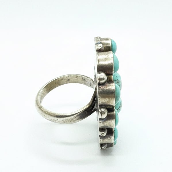 Twelve Stone Cluster Premium Number 8, Adjustable Peterson Johnson - Turquoise Mustang