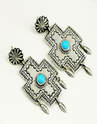 The Blue - Eyed Mary Earrings - Turquoise Mustang