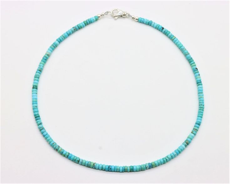 Necklace, 16" Kingman Heishi, Turquoise Mustang - Turquoise Mustang