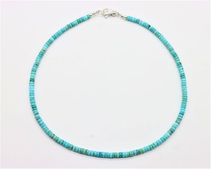 Necklace, 16" Kingman Heishi, Turquoise Mustang - Turquoise Mustang