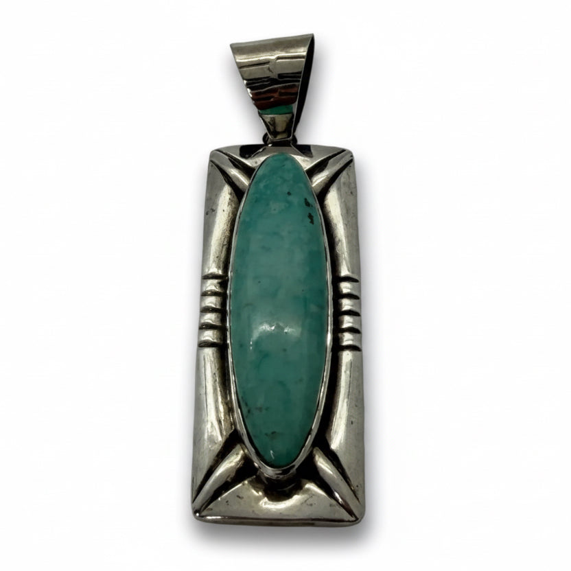 The Reno Pendant in Blue Green Kingman - Turquoise Mustang