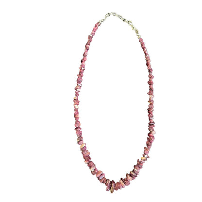 22" Purple Spiny Oyster Graduated, Tumbled, Freeform Necklace with Sterling Silver Pearl Accents - Turquoise Mustang