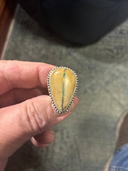 Boulder Turquoise Ring, by Alfred Martinez - Turquoise Mustang