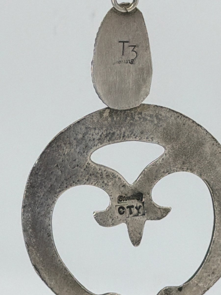 Turquoise Naja Pendant with Sculptural Crescent, Carolyn Tyler (CTY) + T3 - Turquoise Mustang