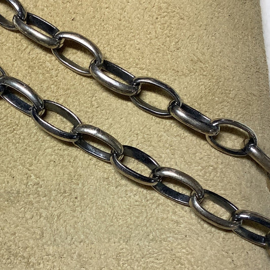 Handmade Oval Link Chain 18" - Turquoise Mustang