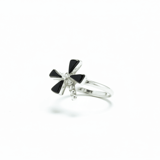 Black Onyx Dragonfly Stacker Ring, Denton Bobelu - Turquoise Mustang