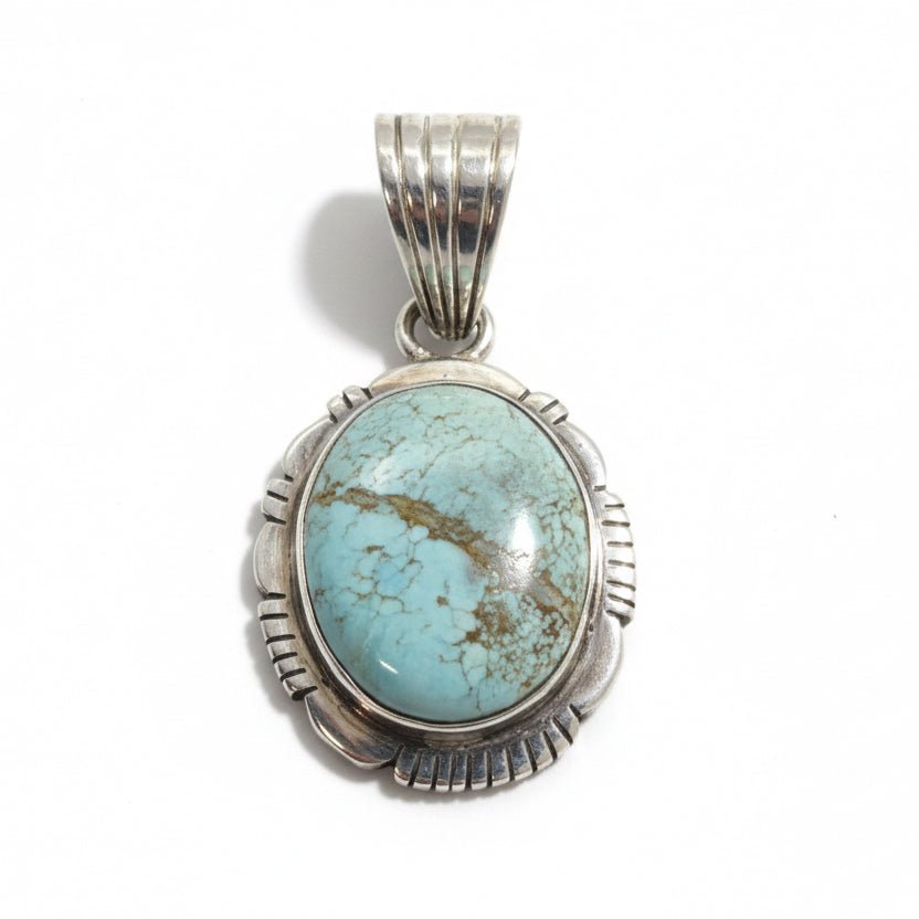 The Calendula Pendant in Australian Turquoise - Turquoise Mustang