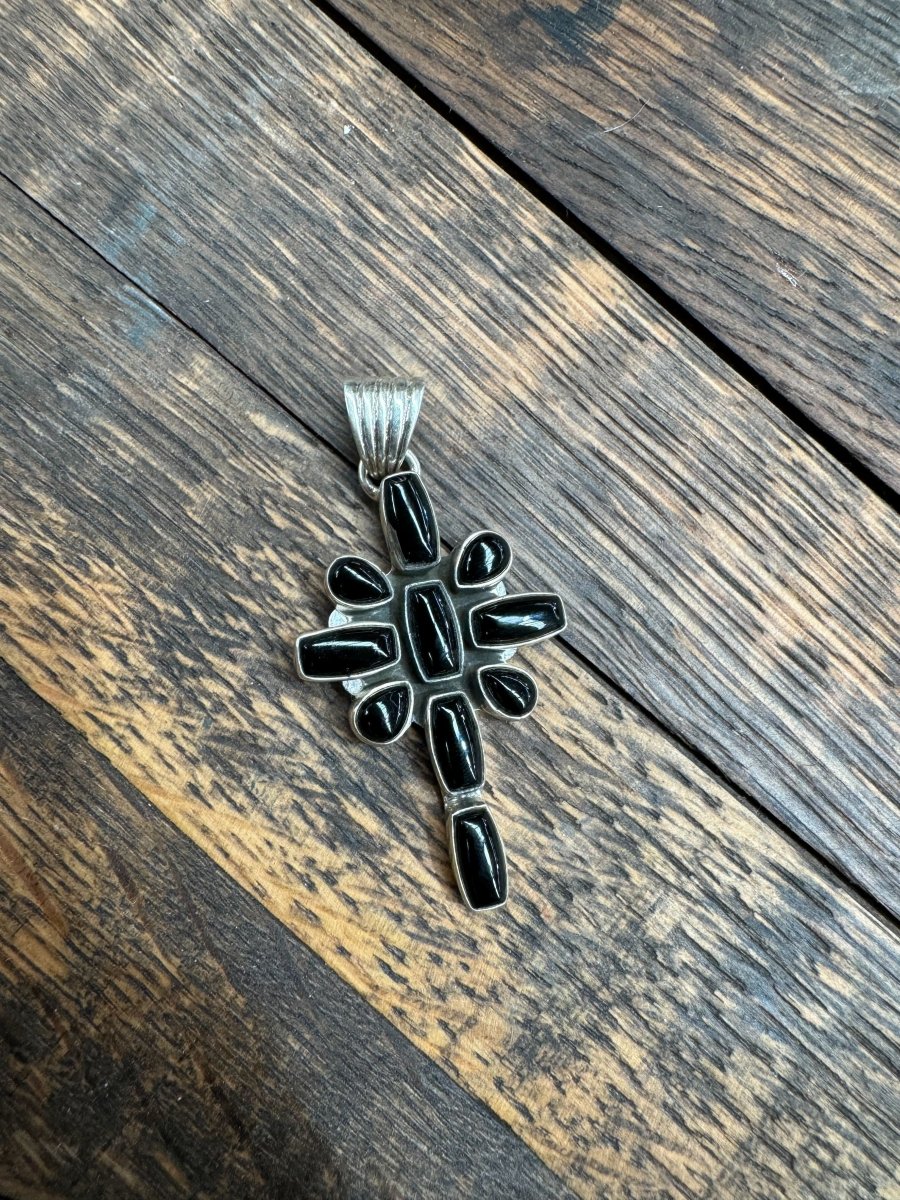 The Peace Lily Damselfly Cross Pendant - Turquoise Mustang