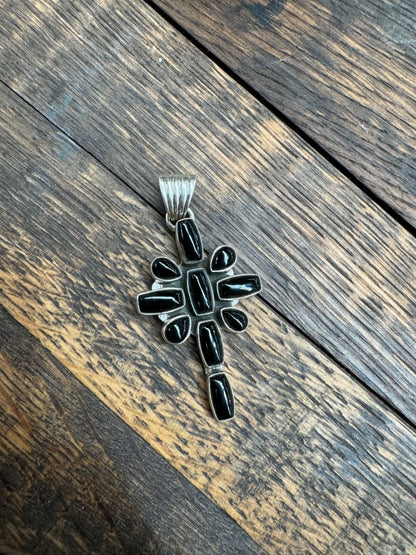 The Peace Lily Damselfly Cross Pendant - Turquoise Mustang