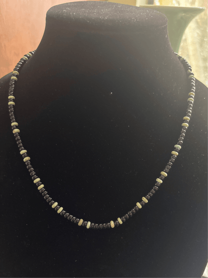 TM 23" Black Onyx & Sage Kingman Necklace - Turquoise Mustang
