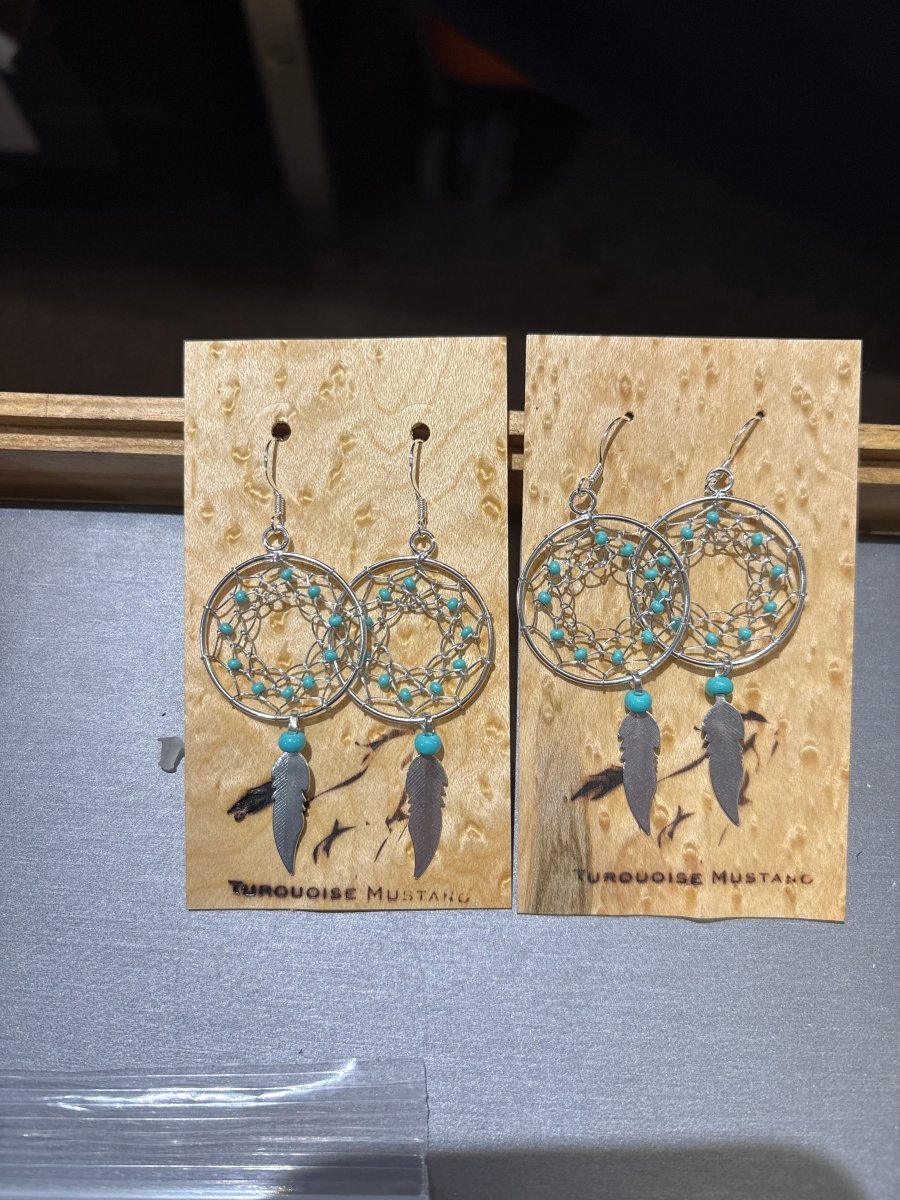 Dream Catchers with Feathers - Turquoise Mustang