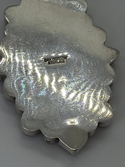 The Marguerite Daisy Heart Cluster Pendant in Wild Horse Magnesite - Turquoise Mustang