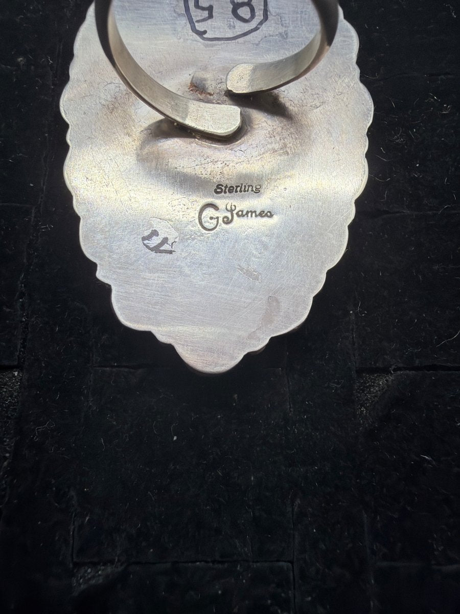 Bumblebee Jasper and Kingman Turquoise Cluster Ring by G James - Turquoise Mustang