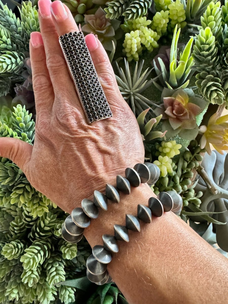 The 100 Stone Snake Eyes Ring - Turquoise Mustang