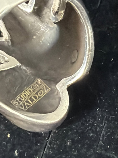 Dimensional Cactus with Gold Flowers and Sonoran Cab, Size 7 by GL Studios - Turquoise Mustang