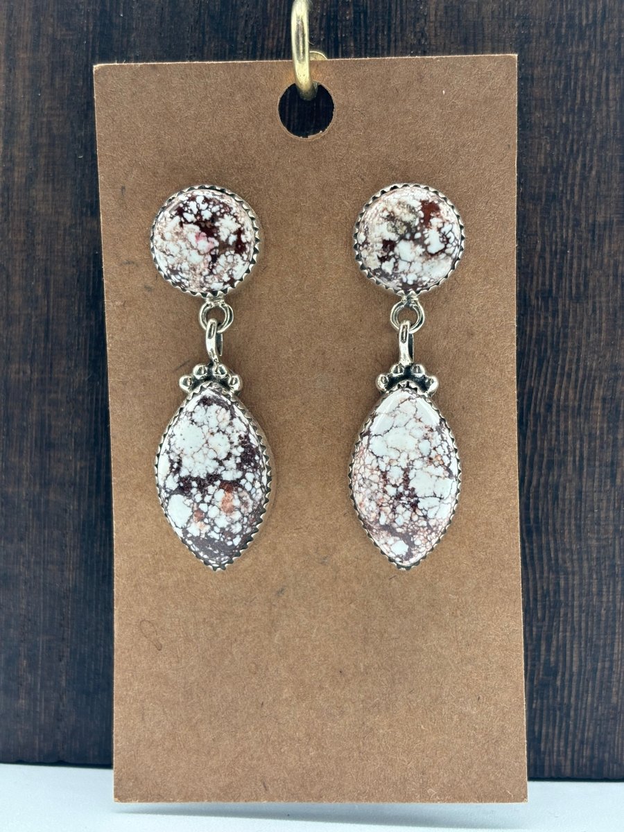 The Snowdrop Marquis Earrings by Turquoise Mustang — Multiple Stones - Turquoise Mustang