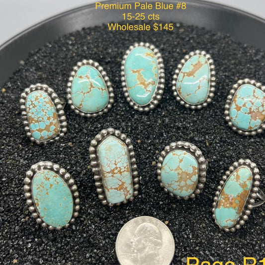 Ring, Asst. single stone Number 8, Mary Spencer - Turquoise Mustang