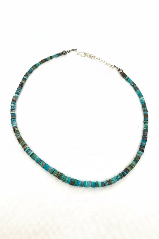 Turquoise Heishi Necklace - Turquoise Mustang