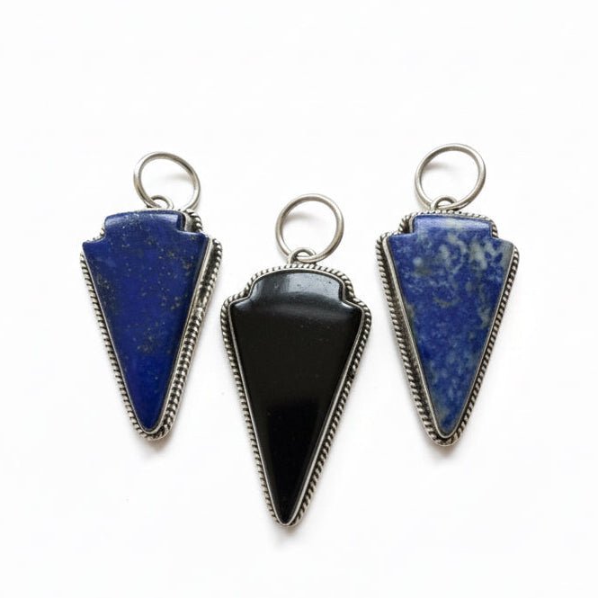 The Firethorn Arrowhead Pendant in Denim Lapis - Turquoise Mustang