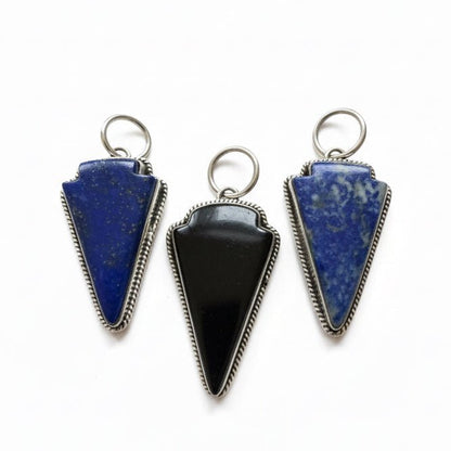 The Firethorn Arrowhead Pendant in Denim Lapis - Turquoise Mustang