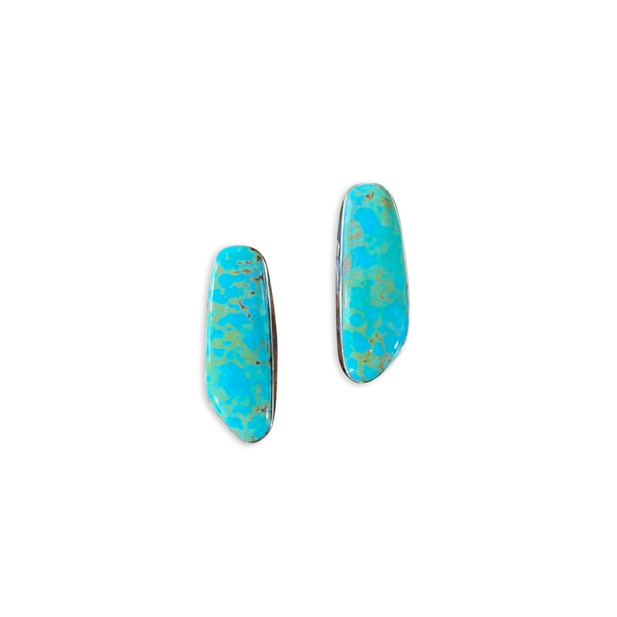 The Rock Rose Freeform Post Earrings - Turquoise Mustang