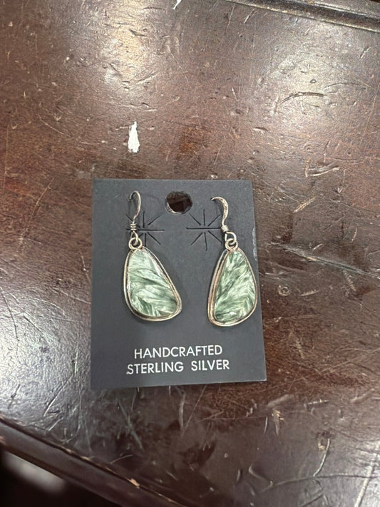 Seraphinite Dangles - Turquoise Mustang