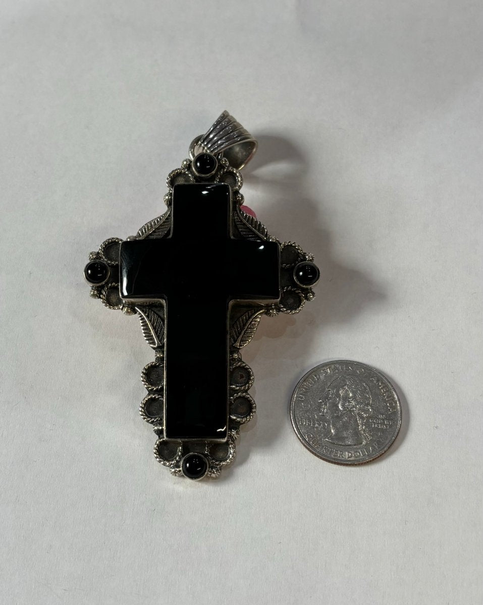 The Primrose Cross Pendant - Turquoise Mustang