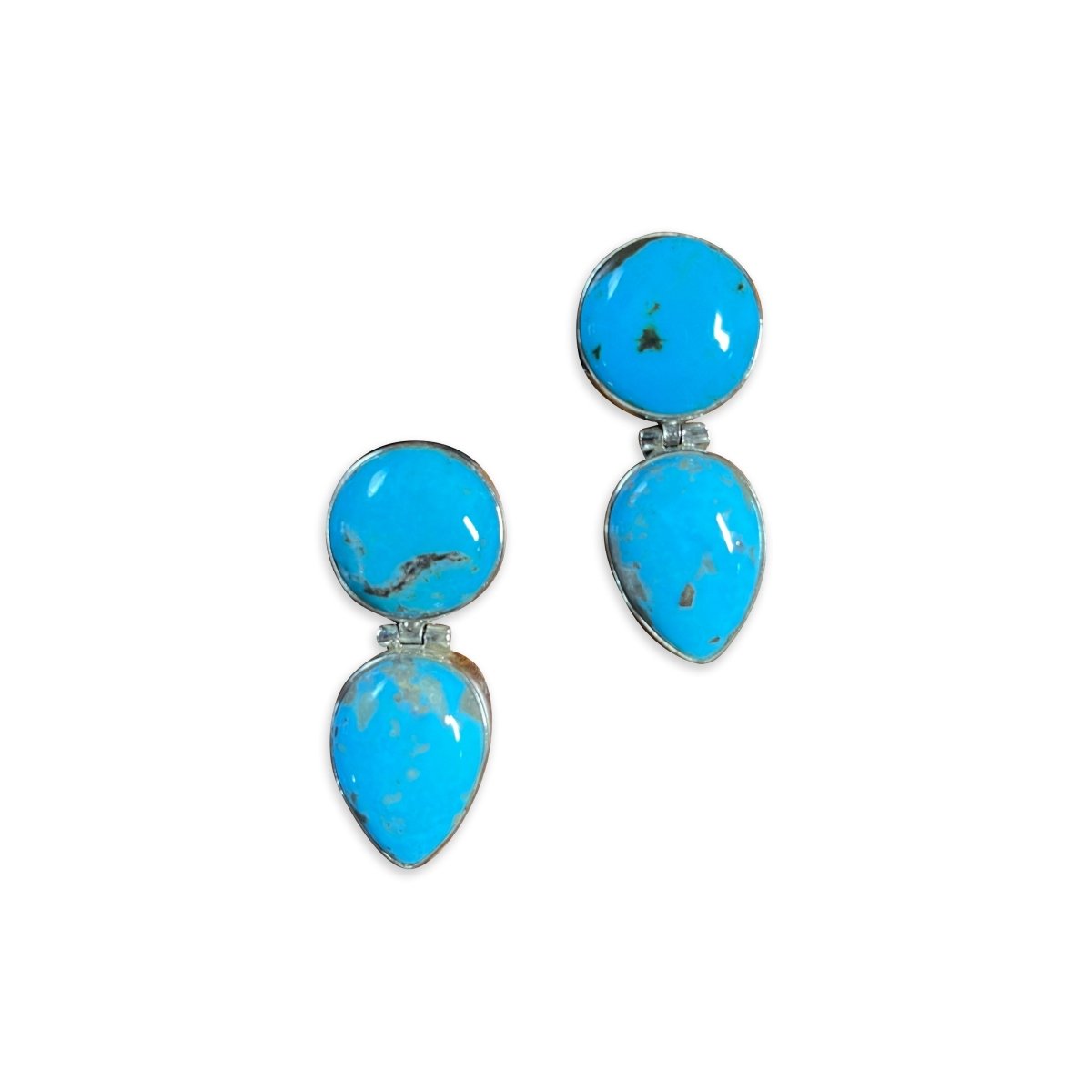 The Verbena Hinged Post Earrings - Turquoise Mustang