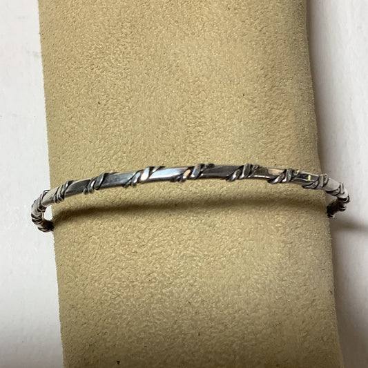 Bangle, rope/twisted, 3 wire (2/1), Elaine Tahe - Turquoise Mustang