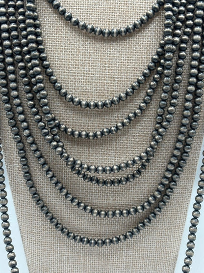 5mm Mustang Silver Pearls - Turquoise Mustang