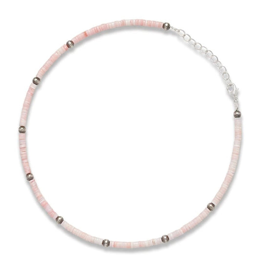 14” Pink Conch Necklace - Turquoise Mustang