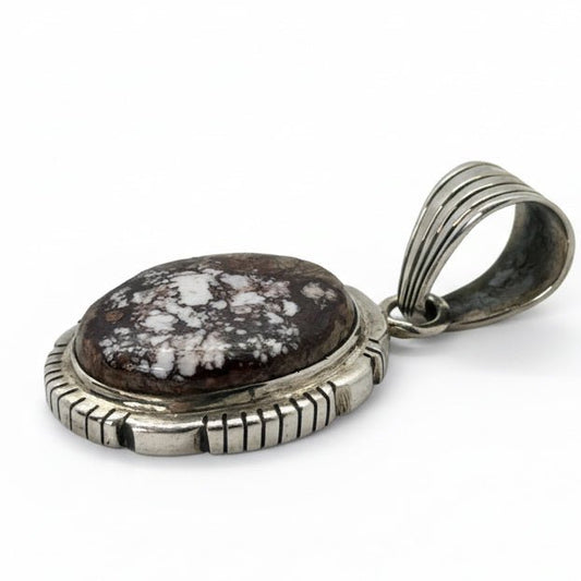 The Calendula Pendant in Wild Horse Magnesite - Turquoise Mustang