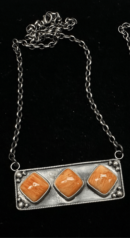 Trudy 3 - Stone Bar Necklace - Turquoise Mustang